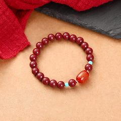 Cinnabar Heart Sutra Pendant Necklace - Energetic Protection & Prosperity Talisman for Daily Wear