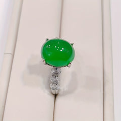 Vintage Green Faceted Ring | Adjustable Band, Timeless Jewelry for Harmony & Vitality