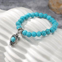A Stylish And Elegant Women's Bracelet Set With Natural Turquoise And Infinite Symbols - Perfect Gift For Best Friends