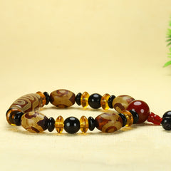 Vintage Agate Bead Bracelet for Men - Grounding, Protection, and Earthy Elegance