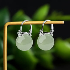 Hypoallergenic Imitation Jade Hoop Earrings - Bohemian Style for Natural Energy & Everyday Wear