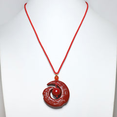 Lucky Cinnabar Pendant Necklace — Protection, Grounding & Heart Energy