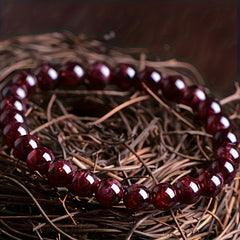 Natural Pomegranate Stone Bracelet 8-10mm Beads Teen Birthdays Holidays Energy Protection