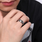 Main Lucky Amulet Mantra Heart Ring - Vintage Style Good Luck and Wealth Energy