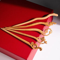 Handmade Ancient Wood Hair Stick - Traditional Chinese Japanese Carved Hairpin for Wedding & Everyday Elegance, Mindful Energy Flow, Vintage Hairstyle Tools