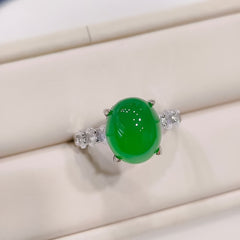 Vintage Green Faceted Ring | Adjustable Band, Timeless Jewelry for Harmony & Vitality