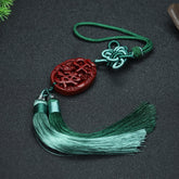 Elegant Cinnabar & Purple Golden Sand Car Pendant - Spiritual Protection & Harmony for Vehicle Decoration