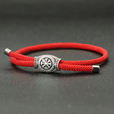 Handmade Nylon Rope Bracelet - Adjustable Viking Bangle with Nordic Runes for Strength & Protection