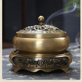 Brass Lotus Incense Burner - Bronze Finish for Meditation & Home Decor Energy