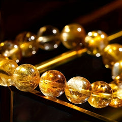 10/12mm Brazilian Yellow Crystal Bracelet for Energy Balance - Super Seven Crystal Tower for Daily Wear