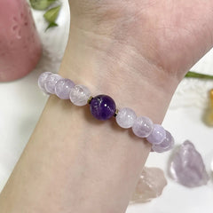 Natural Amethyst & Jasper Beaded Bracelet: Bohemian Elegance for Balance & Spiritual Energy