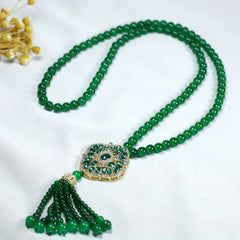 Elegant Faux Jade Flower Pendant Necklace for Harmony Grace and Abundance