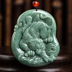 Elegant Natural Stone Carved Tiger Pendant – Symbol of Strength & Prosperity