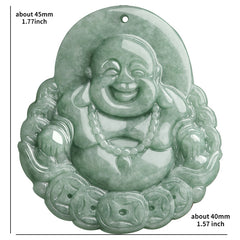 Natural Stone Buddha Pendant with Money Patterns – Symbol of Prosperity & Harmony