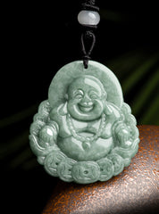Natural Stone Buddha Pendant with Money Patterns – Symbol of Prosperity & Harmony