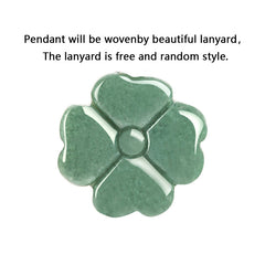 Lucky Four-leaf Clover Pendant – Natural Stone Necklace for Good Fortune & Harmony