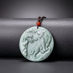 Natural Stone Tiger Pendant - Guardian Totem Necklace for Courage & Grounding