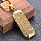 Modern Mens Hexagonal Tire Tread Pendant Necklace - Geometric Energy for Casual & Formal Outfits