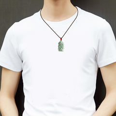 Stone Pendant with Rope Chain – Bohemian Amulet for Wealth & Spiritual Connection