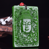 Stylish Spinach Green Pendant Necklace for Men - Good Luck Charm with Positive Energy