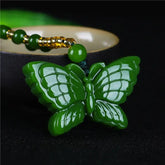 Unique Natural Stone Butterfly Pendant Necklace with Positive Energy - Perfect for Casual Attire & Gifting
