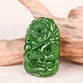 Handcrafted Green Natural Stone Pendant Necklace for Men - Fashionable Charm Jewelry