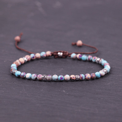 Adjustable Emperor Stone Woven Bracelet - 4mm Patterned Energy Talisman for Balance & Prosperity