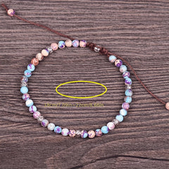 Adjustable Emperor Stone Woven Bracelet - 4mm Patterned Energy Talisman for Balance & Prosperity