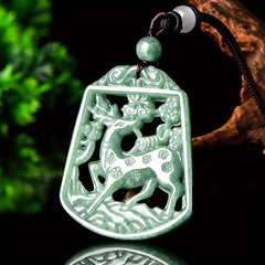 JadeJjewelry Genuine Natural A-grade Little Deer Pendant – Ethnic Style Couple Necklace for Harmony & Spiritual Connection