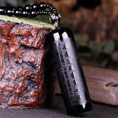 Black Obsidian Buddha Pendant — Protection, Grounding & Heart-Sutra Energy