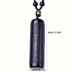 Black Obsidian Buddha Pendant — Protection, Grounding & Heart-Sutra Energy
