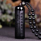 Black Obsidian Buddha Pendant — Protection, Grounding & Heart-Sutra Energy