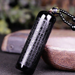 Black Obsidian Buddha Pendant — Protection, Grounding & Heart-Sutra Energy