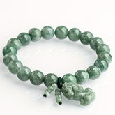 Elegant Natural Stone Pixiu Bracelet - Fashionable Hand Jewelry with 8mm & 10mm Bead Options for Prosperity Energy