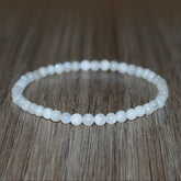1pc Elegant White Moonstone Beaded Bracelet - Stretchable Layering Design for Women