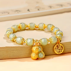 Elegant Charm Peanut Pendant Bracelet — Chinese Style Prosperity & Good Fortune Jewelry