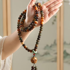 108pcs Chinese-Style Bodhi Prayer Bead Bracelet - Natural Energy for Meditation & Protection