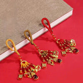 Chinese Nostalgic Red & Gold Enamel Lucky Keychain — Fortune, Protection & Positive Energy Amulet