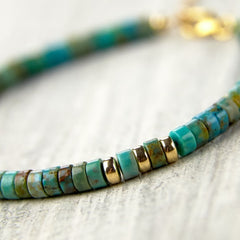 Genuine Turquoise Minimalist Bracelet - Blue Gemstone for Spiritual Harmony & Protection