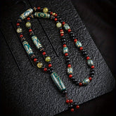 Incorporates spiritual benefits (protection, harmony, vitality) with an eye-catching gradient.