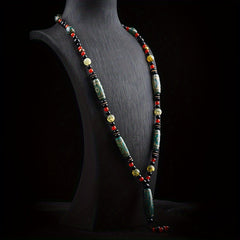 Incorporates spiritual benefits (protection, harmony, vitality) with an eye-catching gradient.