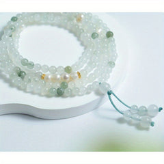 Serene Jade & Aquamarine Mala Bracelet for Inner Peace, Emotional Balance, and Spiritual Harmony