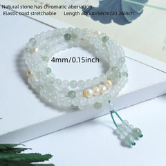 Serene Jade & Aquamarine Mala Bracelet for Inner Peace, Emotional Balance, and Spiritual Harmony