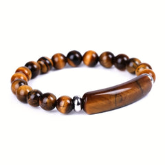 Tiger Stone Crystal Bracelet - Handmade Faux Gemstone Energy for Spiritual Protection