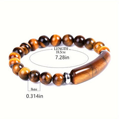 Tiger Stone Crystal Bracelet - Handmade Faux Gemstone Energy for Spiritual Protection