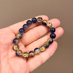 Tri-Color Energy Crystal Bracelet – Spiritual Healing, Prosperity & Balance Gift for Men and WomenIce Transparent Elastic Bead Bracelet As A Gift for Men's Fathers and Friends