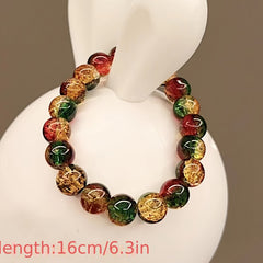 Tri-Color Energy Crystal Bracelet – Spiritual Healing, Prosperity & Balance Gift for Men and WomenIce Transparent Elastic Bead Bracelet As A Gift for Men's Fathers and Friends