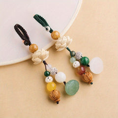 Natural Botanical Floral Keychain — Harmony, Protection & Prosperity Energy Charm