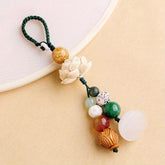 Natural Botanical Floral Keychain — Harmony, Protection & Prosperity Energy Charm