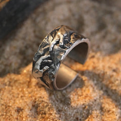 God's Hand" Vintage Art Men's Ring - Spiritual Protection & Grounding Energy Jewelry